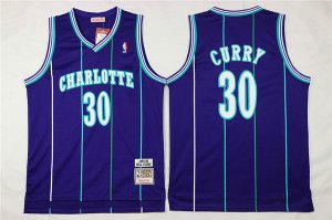Maillot De Basket Charlotte Hornets Dell Curry 30 Engrener Retro Violet